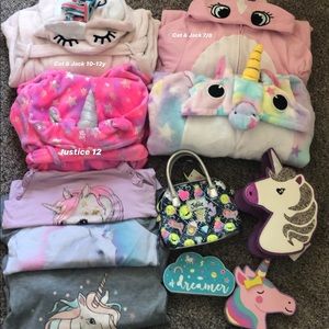 Huge Unicorn Pajama Lot with purses/room decor